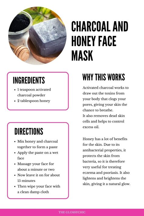 DIY Charcoal and honey face mask Activated Charcoal Face Mask Diy, Charcole Face Mask, Homemade Charcoal Mask, Diy Charcoal Face Mask, Charcoal Recipes, Reset Sunday, Diy Face Mask Recipes, Charcoal Face Mask Diy, Activated Charcoal Uses