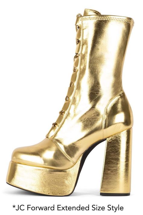 90s Glam, Platforms Sneakers, Gold Platforms, Gothic Shoes, All That Glitters Is Gold, Cute Shoes Heels, Gold Aesthetic, Fresh Shoes, Jeffrey Campbell Shoes