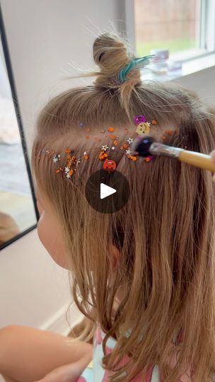 Girls Halloween Hair Ideas, Brown Moon, How To French Braid, Megan Brown, Hair Glitter, Face Paints, Kids Treat, Face Gems, School Hairstyles