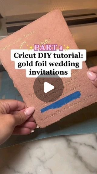 Cricut on Instagram: "Check the link in my bio to get the huge SVG Bundle 💗 The dreamiest gold foil invitations ☁️✨ PSA you will have several mental breakdowns making these but they will turn out beautiful! Supplies: - handmade paper from LaurenInk, color: Dusk, size: 5x7 - cricut gold foil - cricut foil transfer tool kit - scotch painter’s tape - cricut grip mat #MyDolceMoment #diyweddinginvitations #goldfoilinvitations #weddinginvitationinspo #elegantweddinginvitations #cricutinvitations #cricutfoiltransfer #diybride #bridaltiktok❤️ #2023bride #2024bride #diybridetobe #weddingplanning #weddingthings" Cricut Invitations, Cricut Foil, Diy Foil, Gold Foil Cards, Gold Foil Invitation, Gold Foil Wedding Invitations, Gold Foil Wedding, Transfer Foil, Foil Wedding Invitations