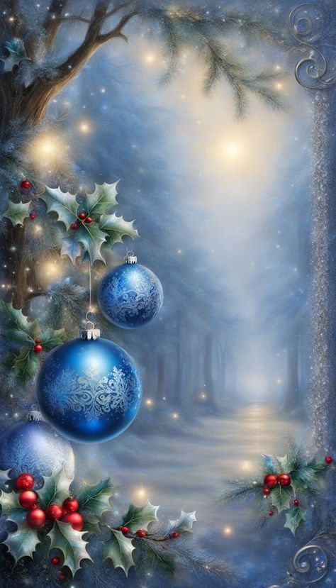 Christmas In Blue, Images Noêl Vintages, Christmas Wallpaper Iphone Cute, Christmas Winter Wonderland, Merry Christmas Wallpaper, Merry Christmas Pictures, Xmas Wallpaper, Christmas Scenery, Christmas Artwork