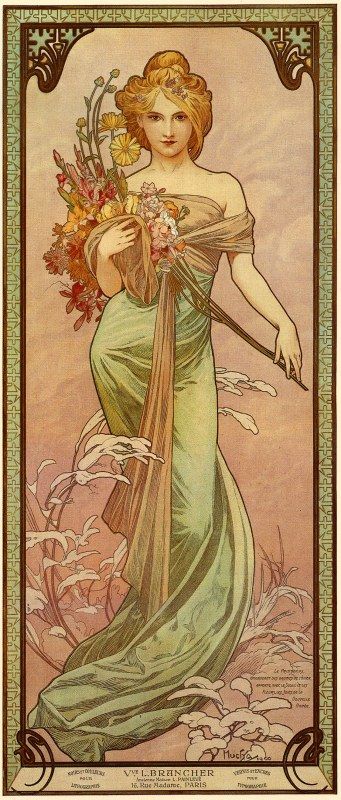 ART & ARTISTS: Alphonse Mucha - part 5 Alfons Maria Mucha, Art Nouveau Mucha, Illustration Art Nouveau, Alphonse Mucha Art, Design Art Nouveau, Mucha Art, Alfons Mucha, Art Nouveau Illustration, Art Nouveau Poster