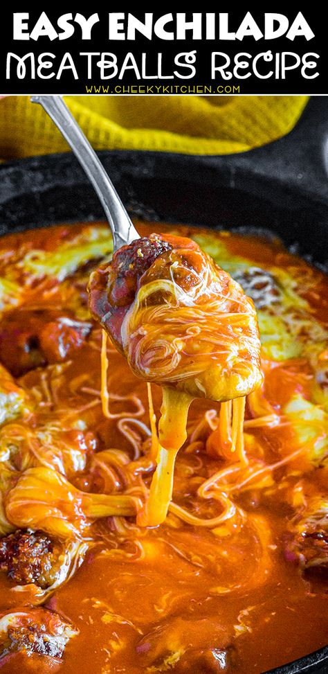 Enchilada Meatballs, Enchiladas Crockpot, Low Carb Enchiladas, Best Enchiladas, Cheesy Enchiladas, Meatball Casserole, Easy Enchiladas, Crockpot Casserole, Crock Pot Meatballs