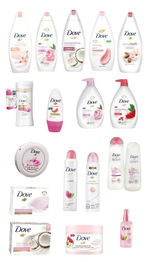 All pnk Dove products Dove Products, The Glow Up, Bath And Body Works Perfume, Skin Care Spa, Body Care Routine, Skin Care Kit, Rose Scented Products, Shower Routine, Glow Up Tips