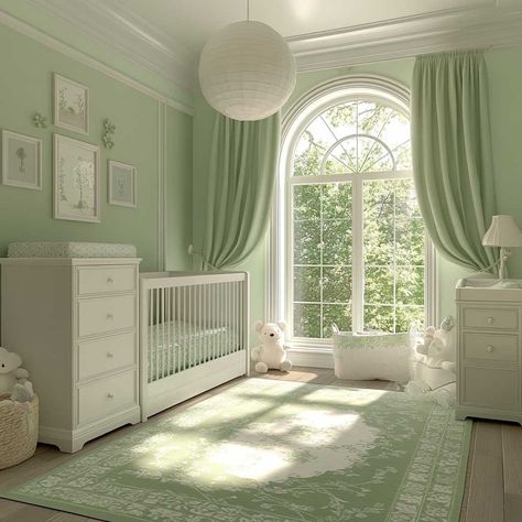 9+ Light Green Neutral Nursery Ideas for a Fresh Environment • 333+ Inspiring Lifestyle Ideas Mint Green Nursery Girl, Light Green Baby Nursery, Pale Green Nursery, Nursery Ideas Green, Baby Boy Nursery Green, Light Green Nursery, Nursery Ideas Mint Green, Light Green Curtains, Green Nursery Girl