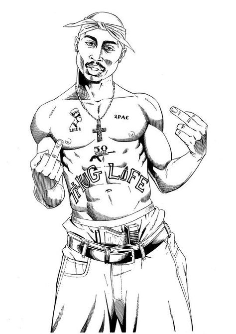 2pac Tattoos, Tupac Tattoo, 2pac Art, Gangster Drawings, Tupac Art, Space Art Gallery, Hipster Drawings, Tupac Pictures, Gangster Rap