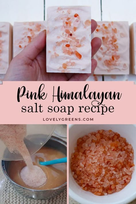 All Natural Soap Recipes Easy Diy, All Natural Bar Soap Recipe, Homade Soap Recipes, Homemade Soap Bars Recipe, Homestead Soap Making, Himalayan Salt Soap Bar, Best Cold Process Soap Recipes, Easy Cold Process Soap Recipes, Herb Soap