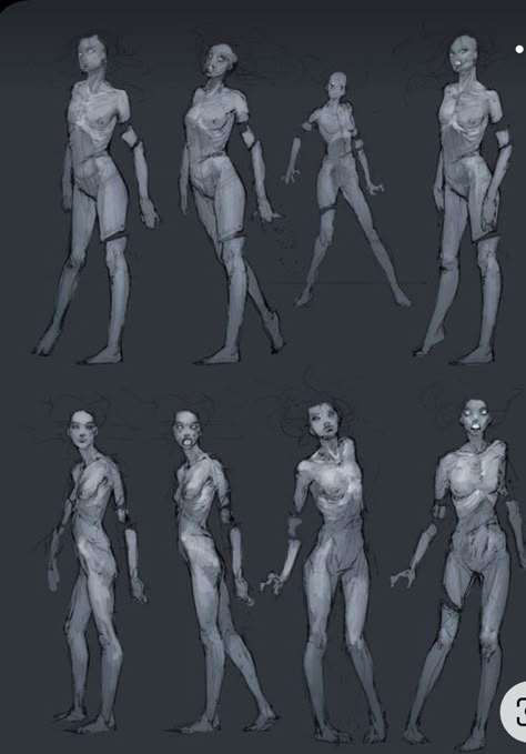 Zombie Pose, Concept Art Landscape, Zombie Drawings, Concept Art Tutorial, Anatomy Poses, Monster Concept Art, Concept Art Character, Character Poses, Figure Drawing Reference