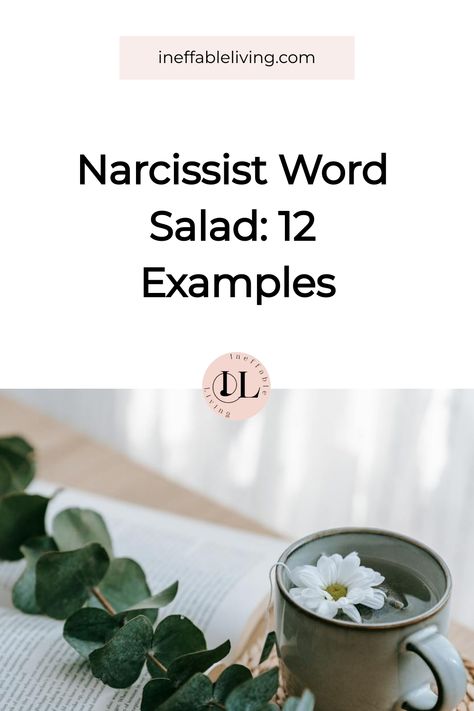 What is Narcissist Word Salad? “Narcissist word salad” is a term used to describe the confusing and nonsensical language or communication style of a narcissist.  Narcissists often use this type of communication to avoid taking responsibility for their actions or to manipulate and control others.  They may use complex and convoluted sentences, throw in irrelevant information, change the topic frequently, and use ambiguous words or phrases to create confusion.  This can make it difficult to have a Word Salad, Taking Responsibility, Complex Sentences, Narcissistic Mother, Playing The Victim, Narcissistic Behavior, Narcissism, Stay Focused, Be A Better Person