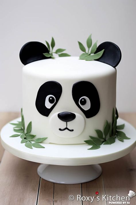 10  Panda Face Cakes - Roxy's Kitchen Panda Birthday Theme, Panda Birthday Cake, Bolo Panda, Soul Cake, Twin Birthday Cakes, Panda Cake, Cake Designs For Kids, Panda Face, Panda Birthday