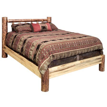 Glacier Country Collection Twin Platform Bed Rustic Platform Bed, California King Platform Bed, Modern Style Bed, Rustic Bed, Log Bed, Full Platform Bed, King Platform Bed, Twin Platform Bed, Style Bed