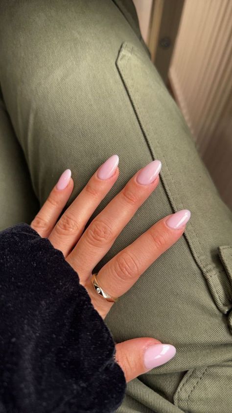 Hot Pink Almond Nails, Hot Pink Almond, Ongles Rose Pastel, Milky Pink Nails, Pink Oval Nails, Plain Acrylic Nails, Pink Almond Nails, Pastel Pink Nails, Pale Pink Nails