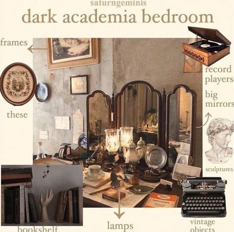 The Dark Academia Aesthetic. Inspired by old literature and Dark Books. #bedroomideas #bedroom Dark Academia Bedroom Aesthetic, Academia Bedroom Aesthetic, Old Literature, Dark Academia Room Ideas, Bedroom Aesthetic Ideas, Dark Academia Bedroom, Dark Academia Room Decor, Academia Bedroom, Dark Academia Room