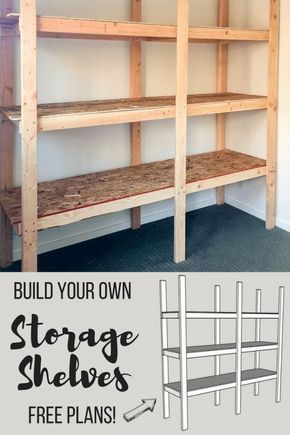 Cheap Plywood, Shed Shelving, Diy Storage Shelves, Garage Storage Shelves, Storage Garage, Cheap Storage, Basement Storage, Diy Garage Shelves, Diy Garage Storage