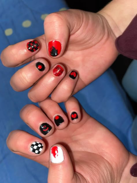 Red And Black Nails Men, Mens Nails Painted, Father Stretch My Hands, Nails Hombres, Masc Nails, Boy Nails, Men Hands, Men Nails, Minimal Nails Art