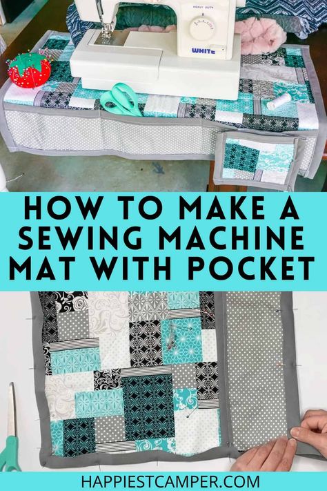 Sewing Machine Mat, Sewing Supplies Organization, Quilting Stitch Patterns, Sewing Station, Sewing Room Storage, Sewing Machine Table, Sewing Supplies Storage, Sewing Machine Cover, Beginner Sewing Projects Easy