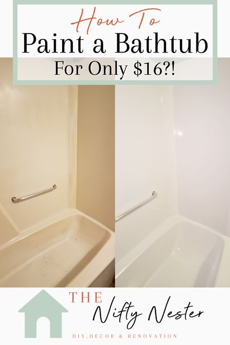 Diy Tub, Bathtub Makeover, Tub Paint, Tub Refinishing, Makeover Kamar Mandi, Painting Bathtub, Tile Refinishing, Bathtub Surround, Diy Bathtub