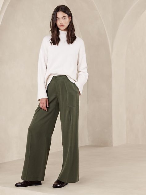 TENCEL Wide-Leg Pant | Banana Republic Factory Tencel Pants, Tencel Fabric, Banana Republic Factory, Banana Republic Pants, Wide Leg Pant, Polished Look, Wide Leg Pants, Banana Republic, Fall Outfits