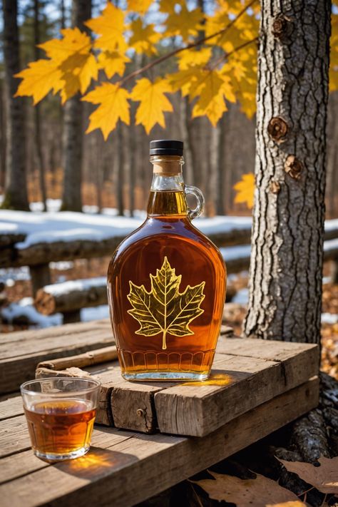 Sweet Gold: Discovering the Rich Tradition of Maine Maple Syrup Maple Aesthetic, Maple Syrup Aesthetic, Maple Simple Syrup, Maple Syrup On Snow, Maple Syrup Shack, Vermont Maple Syrup Farms, Maple Syrup Bottle, From Farm To Table, Syrup Bottle