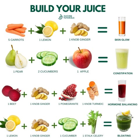 🌱✨ Build Your Juice ✨🌱 Try these 4 powerhouse recipes for beginners. Whether it’s for clear skin, bloating, balancing hormones, or easing constipation, we’ve got you covered. 💫💧 Want to explore even more delicious combos? Check out our book ‘Juices for Total Wellness’ and let’s elevate your juicing game together! Health Juice Recipes, Juice Shots, Health Juice, Fresh Juice Recipes, Healthy Juicer Recipes, Resep Smoothie, Healthy Juice Drinks, Juice Cleanse Recipes, Wellness Shots