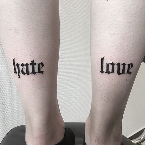 Old English Tattoo, Old English Letters, Gothic Lettering, Petit Tattoo, Funky Tattoos, Self Love Tattoo, Number Tattoos, Tattoo Love, Omerta Tattoo