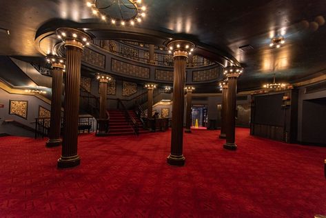 Lyric Theatre Lobby : Brett J. Banakis Old Hotel Lobby, Classic Hotel Lobby, Movie Theater Lobby, Haunted Theater, Theatre Lobby, Theater Lobby, Roblox Horror, Art Deco Theater, Screening Room