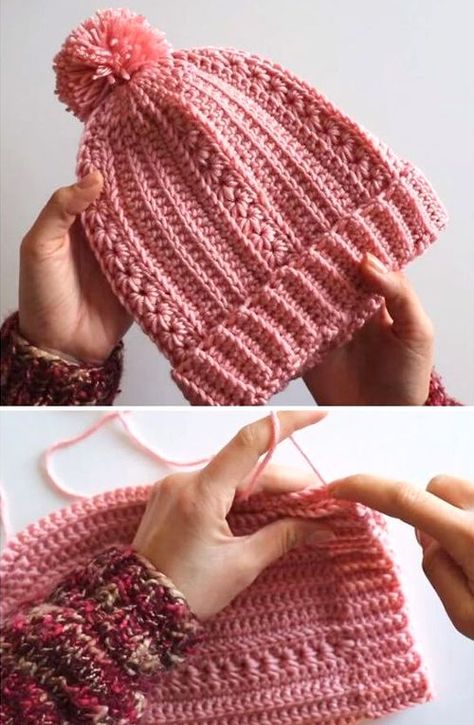 Beanie Tutorial, Crochet Baby Cap, Easy Crochet Headbands, Tutorial Knitting, Easy Crochet Hat, Crochet Hat Free, Bonnet Crochet, Crochet Beanie Pattern, Cap Patterns