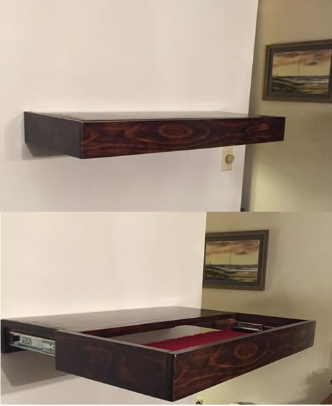 A Free Floating Shelf with hidden compartment Dresser Plans, Floating Shelves Kitchen, Hidden Compartments, Floating Shelves Diy, Estantes Flotantes, Beginner Woodworking Projects, Teds Woodworking, Floating Shelf, Diy Shelves