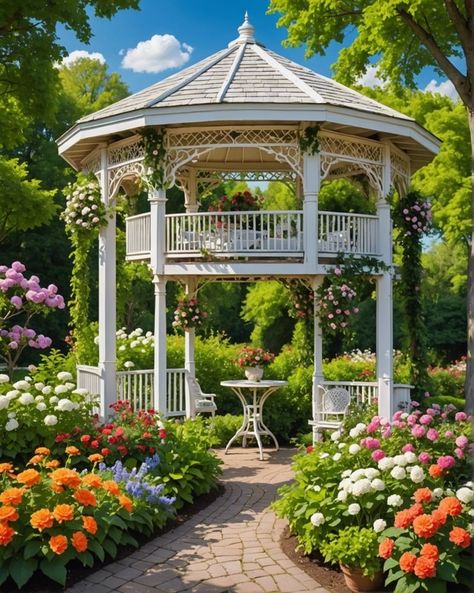 20 Cozy Outdoor Gazebo Ideas For Relaxing And Entertaining – ToolzView Gazebo Landscaping Ideas, Gazebo Decorating Ideas, Outdoor Gazebo Ideas, Gazebo Bar, Gazebo Design, Gazebo Garden, Garden Seats, Wedding Gazebo, Modern Gazebo