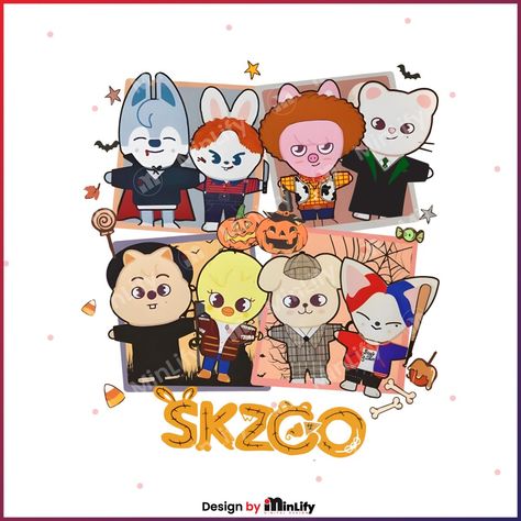 Halloween Skzoo Wallpaper, Skzoo Halloween Wallpaper, Stray Kids Halloween Wallpaper, Stray Kids Halloween, Chibi Halloween, Halloween Desktop Wallpaper, Backstreet Boy, Wallpaper Notebook, Skz Wallpaper