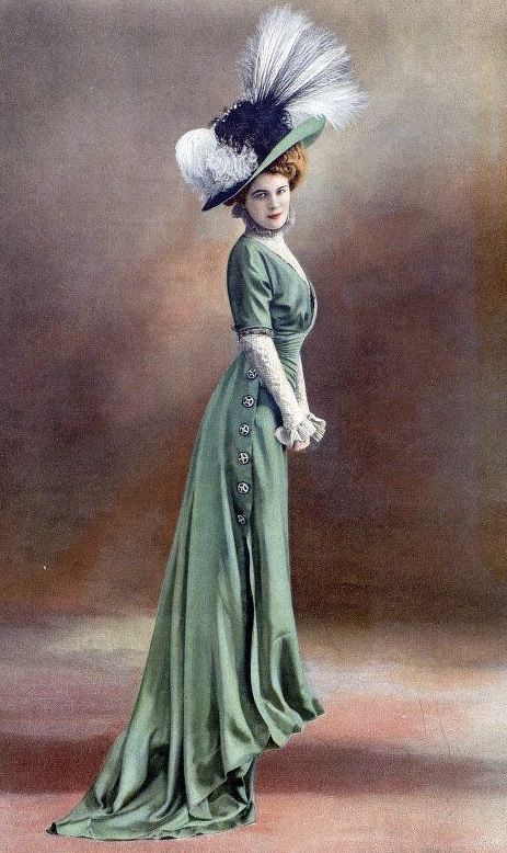 Blog: Historical Fashion- Basking in Beautiful French Fashion from 1908, From Susanna Ives Victorian Clothing, Vintage Gowns, Antique Clothing, Edwardian Fashion, Historical Costume, Historical Dresses, Fashion Plates, Vintage Pictures, Pics Art