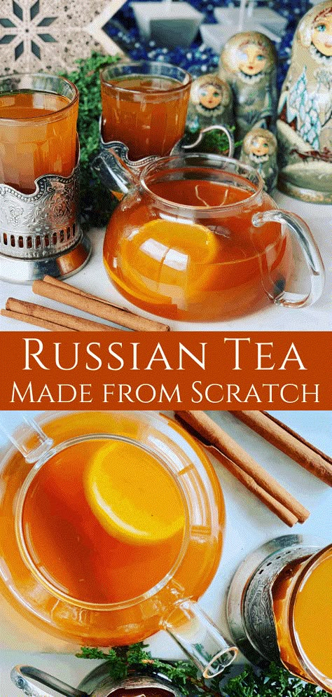 Russian Tea Recipe (Video) How To Make Russian Tea, Constant Comment Tea, Tea With Orange Slices, Constant Comment Tea Recipes, Russian Tea Party, Russian Spiced Tea Recipe, Easy Tea Recipes, Black Tea Recipe Drinks, Easy Russian Recipes