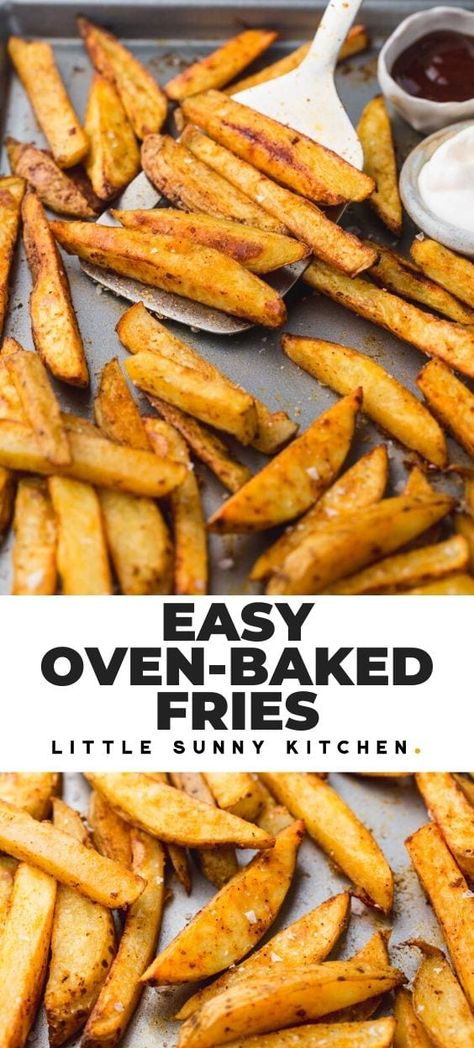 Oven Baked Potato Fries, Homemade French Fries In Oven Crispy, Red Potatoes French Fries, Russet Potato Fries Oven Baked, Diy Fries Oven Baked, Yellow Potato Fries, Russet French Fries, Oven Baked Fries Recipe, Homemade Baked Fries