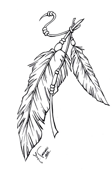 Indian Feather Tattoos, Line Art Tattoo, Native American Feathers, Native American Tattoo, Native American Tattoos, Feather Drawing, Native Tattoos, Indian Feathers, Feather Tattoo Design