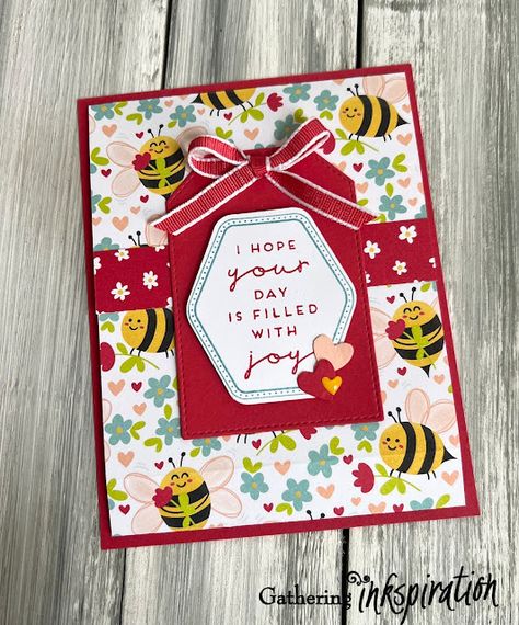 Su Bee Mine Cards, Su Bee My Valentine Cards, Bee Mine Stampin Up Cards, Bee My Valentine Stampin Up Cards, Saleabration 2024, Heartfelt Hexagon, Valentine 2024, Bee My Valentine, Valentine Card Crafts