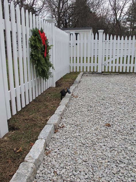 March - Extend Parking Pad and add gravel edging to fence in front and to house on side. Parking Pad Ideas, Gravel Parking Pad, Gravel Edging, Farmhouse Driveway, Backyard Parking, Gravel Driveway Edging, Driveway Edging, Gravel Parking, Edging Stones