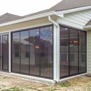 Sunspace Sunrooms | WeatherMaster© Windows & Doors Storm Door For Sunroom, Sunspace Sunrooms, Porch To Sunroom Conversion, Glassed In Porches, Porch To Sunroom, Sunroom Windows, Glass Porch, Patio Windows, Porch Enclosures