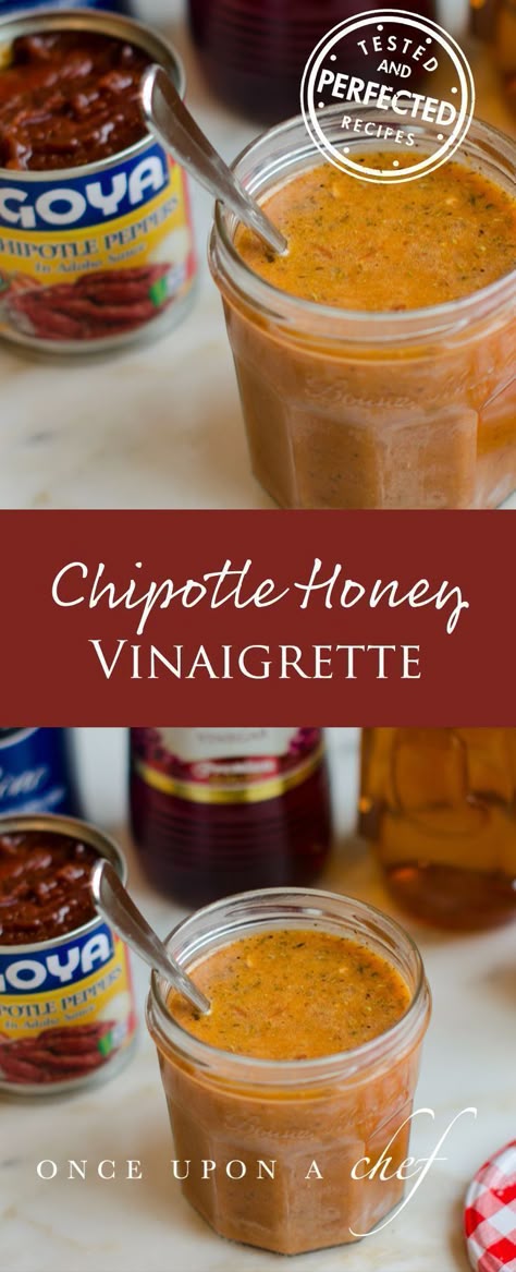 I love Chipotle’s Chipotle Honey Vinaigrette so I came up with this copycat version - it tastes almost identical to the original and is delicious over romaine lettuce, beans, corn, avocado, grilled meats or any combination. Copycat Recipe: Chipotle Mexican Grill's Chipotle Honey Vinaigrette #saladdressing #chipotle #copycatrecipe Chipotle Honey Vinaigrette, Chipotle Vinaigrette, Honey Vinaigrette, Chipotle Mexican Grill, Salad Dressing Recipes Homemade, Vinaigrette Recipes, Homemade Salads, Vinaigrette Dressing, Homemade Salad Dressing