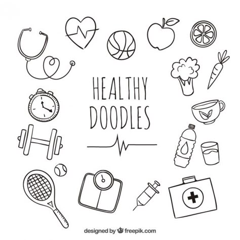 More than a million free vectors, PSD, photos and free icons. Exclusive freebies and all graphic resources that you need for your projects Doodle Google, Planner Doodles, Bujo Doodles, Sketch Note, Sketch Notes, Doodles Zentangles, Health Design, Bullet Journal Art, Bullet Journal Inspo