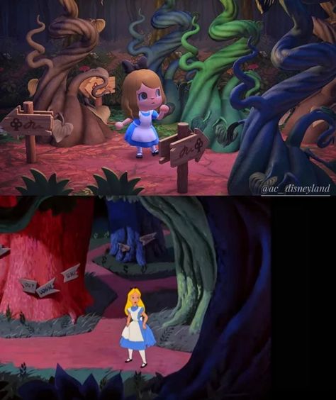 Disneyland Animal Crossing, Animal Crossing Wonderland, Fairytale Animal Crossing, Acnh Fairytale Island, Animal Crossing Alice In Wonderland, Wonderland Animal Crossing, Animal Crossing Fairytale, Acnh Wonderland, Acnh Alice In Wonderland