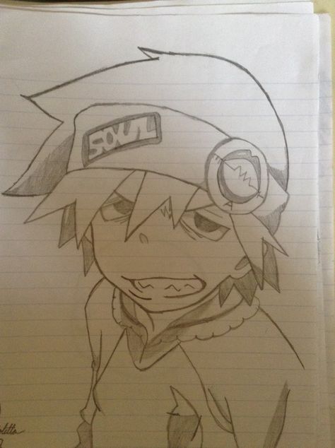 Soul Eater Sketch Drawings, Soul Eater Drawings Easy, Soul Eater Painting, Soul Eater Sketch, Soul Eater Drawings, Soul Eater Drawing, Soul From Soul Eater, Soul Eater Art, Soul Sketch