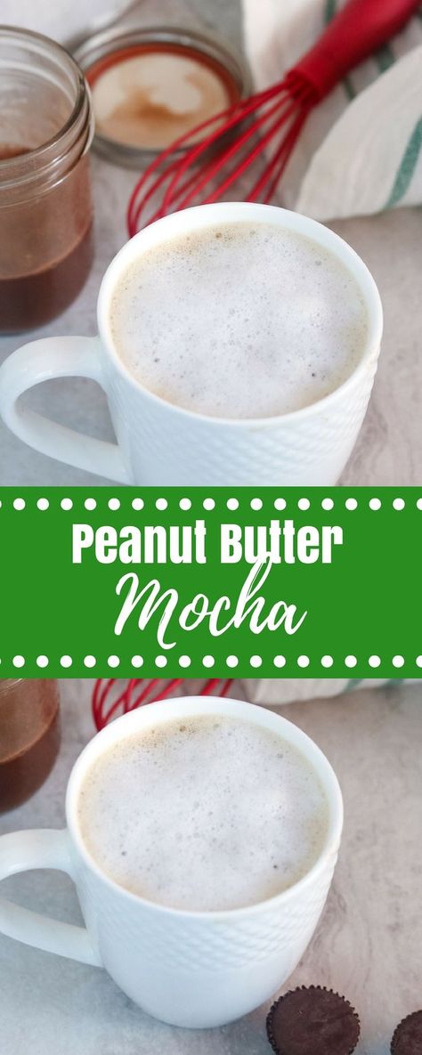 Chocolate Peanut Butter Coffee, Peanut Butter Syrup, Homemade Creamer, Butter Coffee Recipe, Homemade Chocolate Peanut Butter, Peanut Butter Coffee, Blended Coffee Drinks, Homemade Mocha, Butter Syrup