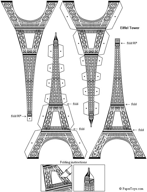 La Tour Eiffel  a construire 3d Templates, Paris Birthday, Folding Origami, Paris Themed, Paris Party, Paper Toy, Paris Theme, Paper Cutout, The Eiffel Tower