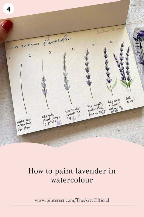 Watercolour Beginner, Paint Lavender, Witch Summer, Wooden Summer House, Lavender Paint, Watercolor Painting For Beginners, Lavender Leaves, Cottage Witch, Artsy Ideas