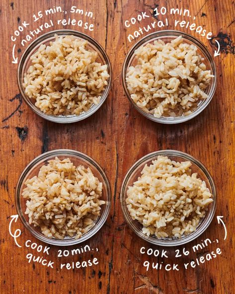 The Best Method for Brown Rice in the Instant Pot | Kitchn Brown Rice In Ninja Foodi, Cooking Brown Rice In Instant Pot, Brown Rice In Pressure Cooker, Brown Rice Instapot, How To Cook Brown Rice In Instant Pot, Instant Pot Rice Brown, Insta Pot Brown Rice, Instapot Brown Rice Recipes, Instant Pot Brown Rice Recipe