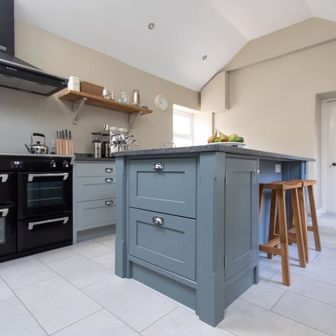 De Nimes Kitchen Cabinets, De Nimes Farrow Ball Kitchen, Farrow And Ball De Nimes Kitchen, De Nimes Kitchen, Farrow And Ball Kitchen, Cabinet Colours, Painted Kitchens, Black Kitchen Countertops, Extension Plans