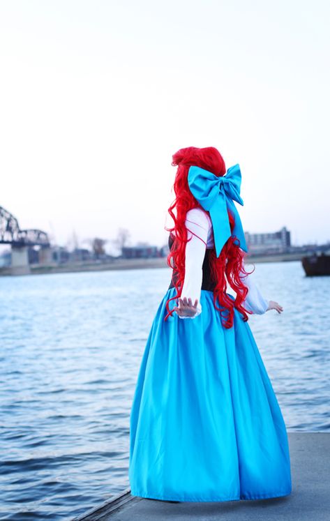 Ariel, The Little Mermaid.. Bridal shower! I would enter as the mermaid version, and then something intense would happen where I leave and come back as this Ariel! Ariel Outfit, Ariel Cosplay, Mine Forever, Child Fashion, Womens Costumes, Diy Kostüm, Princess Cosplay, Disney Cosplay, Princesa Disney