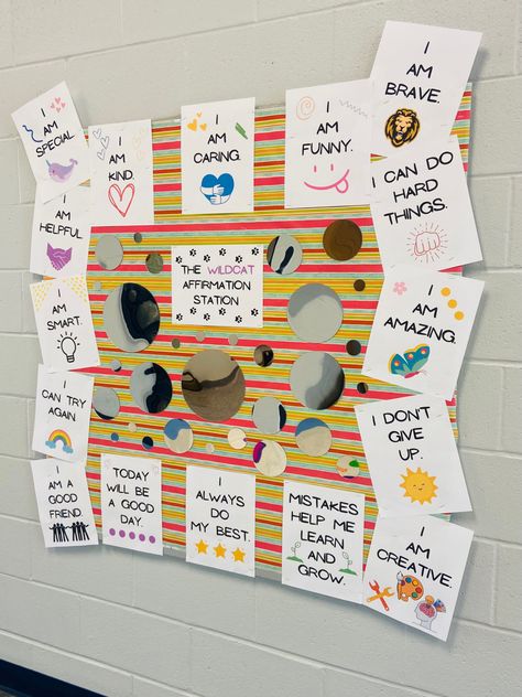 Affirmation Bulletin Board, Wolf Den, Job Chart, Community Boards, Bulletin Boards, Wild Cats, Elementary Schools, Fun Things To Do, Affirmations