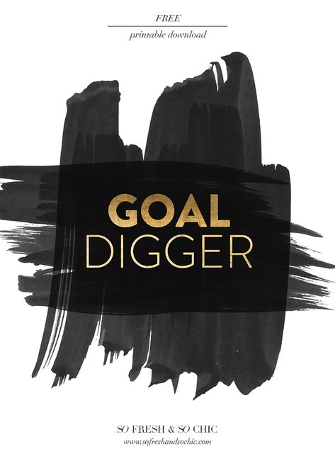 FREE PRINTABLE Download from So Fresh & So Chic, a curated lifestyle and design blog! #sofreshandsochic #freedownload Goal Digger Wallpaper, Goal Digger Quote, Modern Plaid, Home Design Magazines, Girl Boss Motivation, Goal Digger, Babe Quotes, Original Art Prints, So Fresh