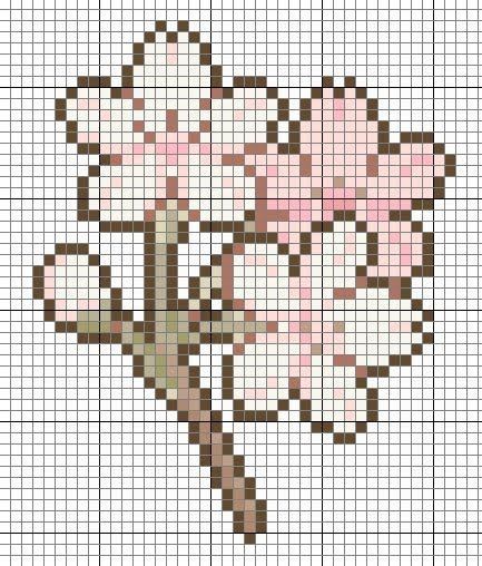 Pixel Art Pattern 30x30, Pretty Pixel Art, Cute Pixel Art Aesthetic, Flower Pixel Art, Grille Pixel Art, Vintage Cross Stitch Patterns, Buku Diy, Pixel Art Minecraft, Art Pixel